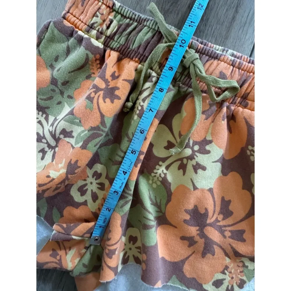 Wild Fable Tropical Hawaiian Dolphin Hem Sweat Shorts XS Beach Resort Lounge